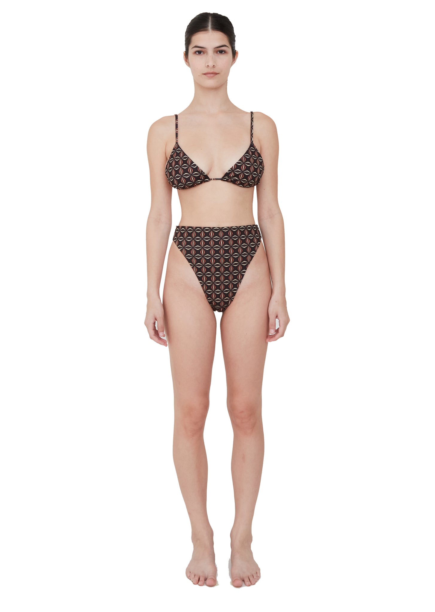 HIGH WAIST PRINTED BOTTOM - BLACK GEO PRINT