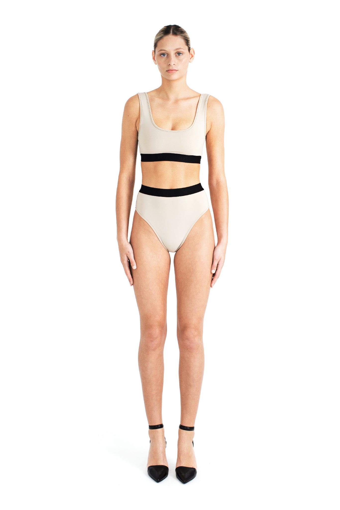 Beth Richards - Kim Top Sand Bikini Swim Swimsuit Swimwear Classic Tank  Crop – BETH RICHARDS