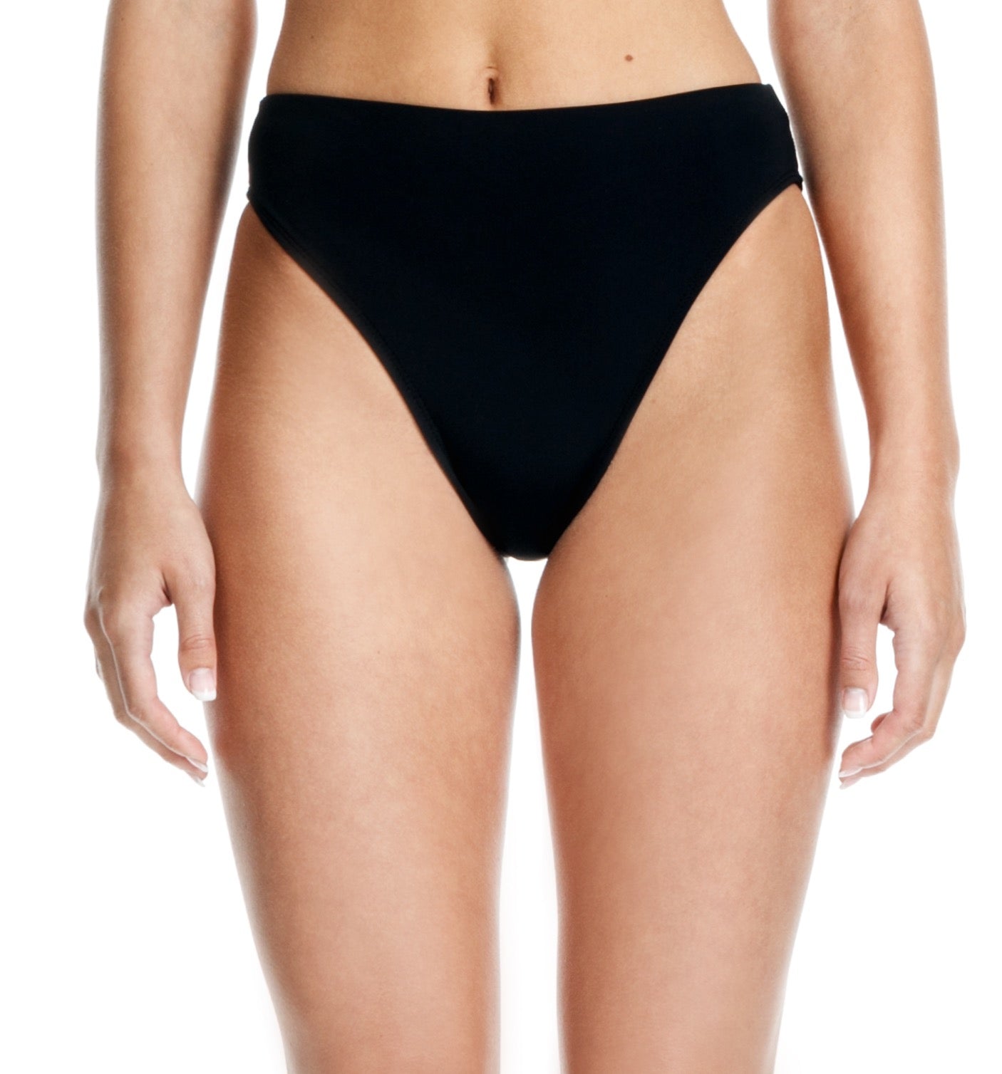 Black High Leg Bikini Bottoms